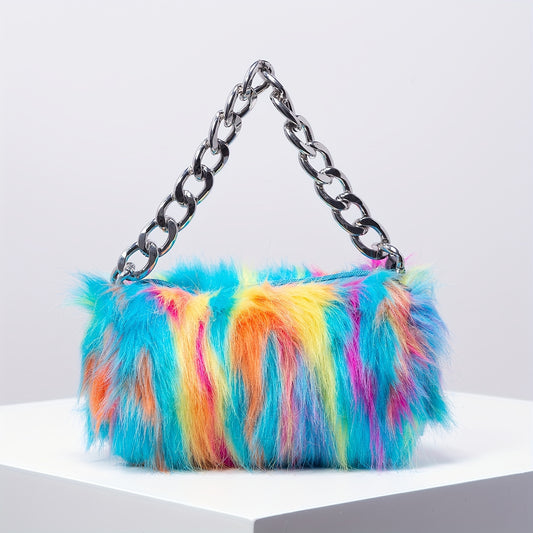 MINJI Y2K Style Colorful Plush Handbag
