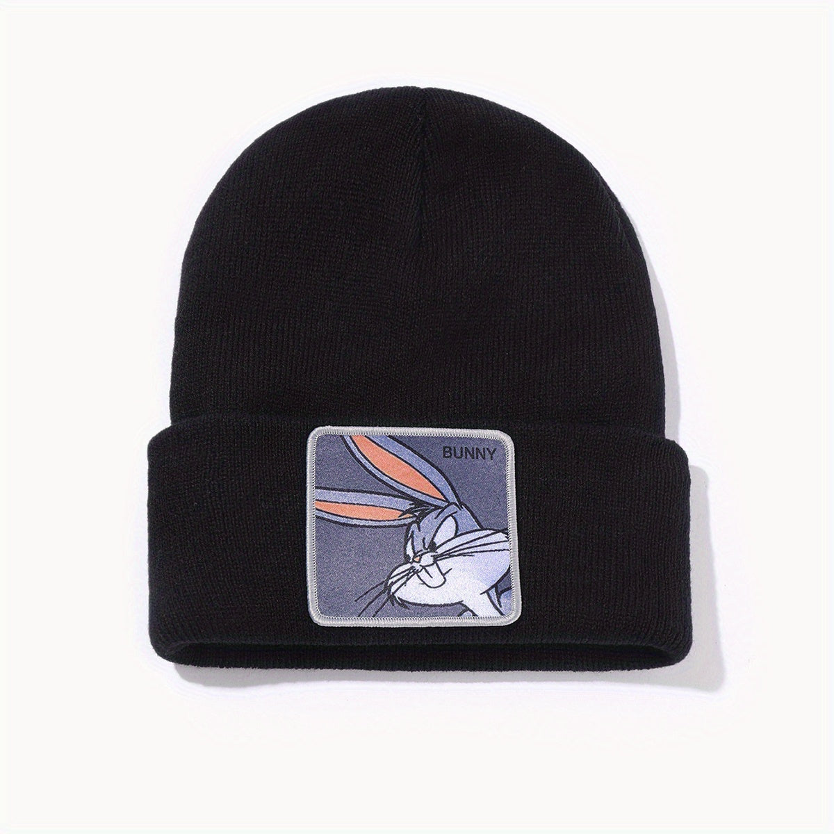 MINJI Cartoon Bunny Graphic Beanie Trendy Embroidery Candy Color Knit Hats