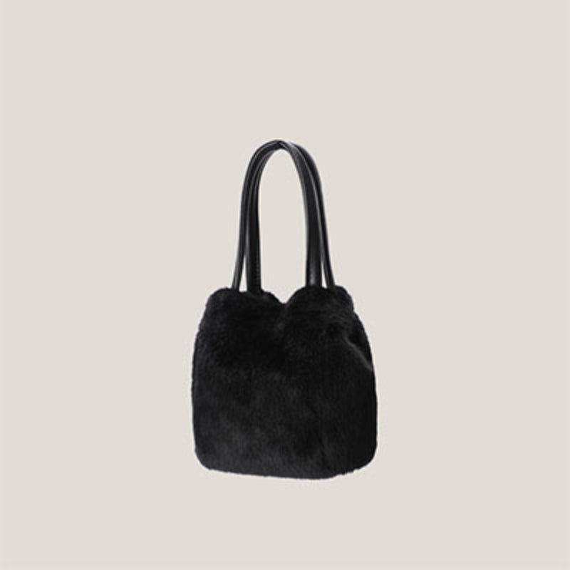 MINJI Y2K Style Mini Plush Bucket Fluffy Crossbody Handbag