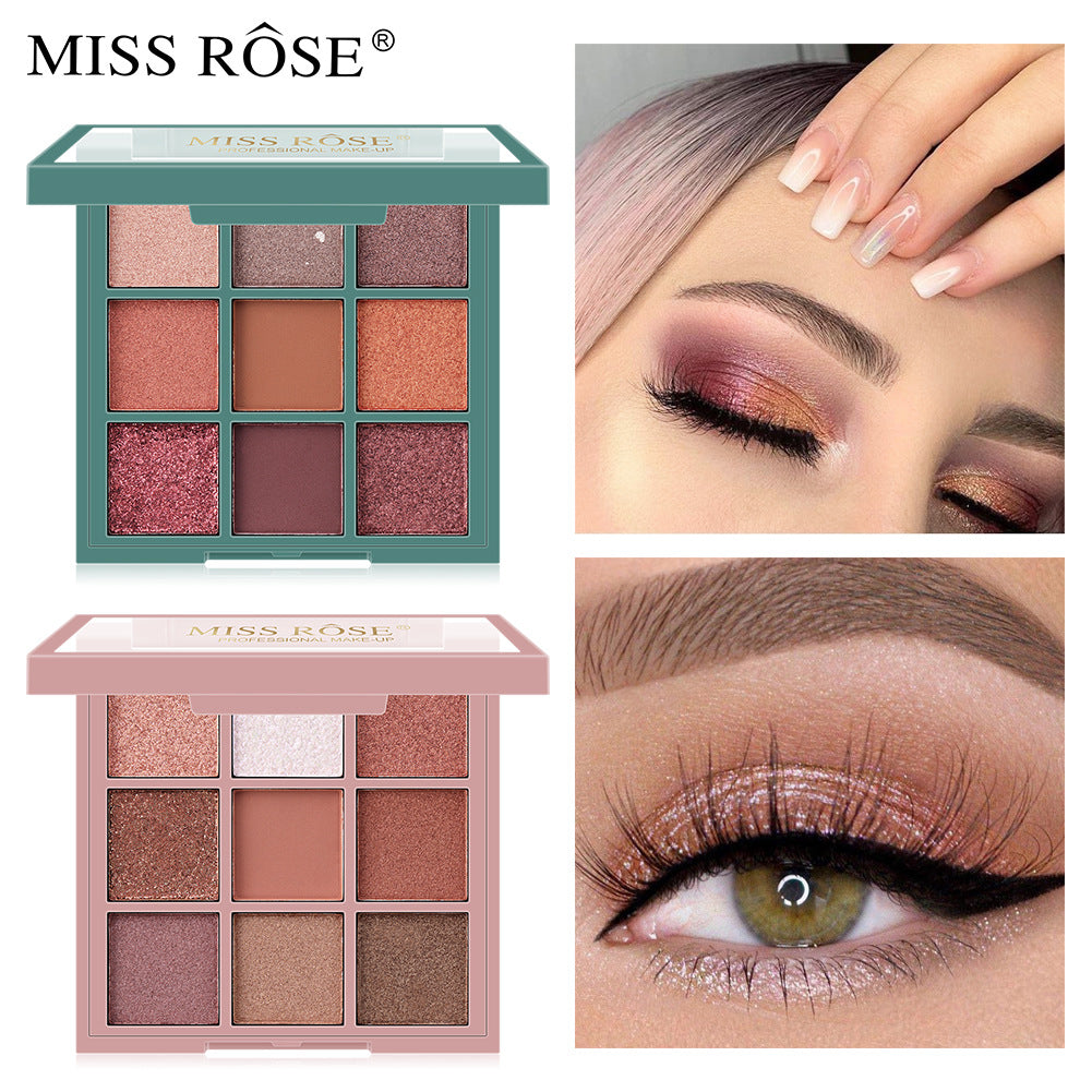 MISS ROSE 9 Colors Palettes Pearl Matte Waterproof Eye Shadow
