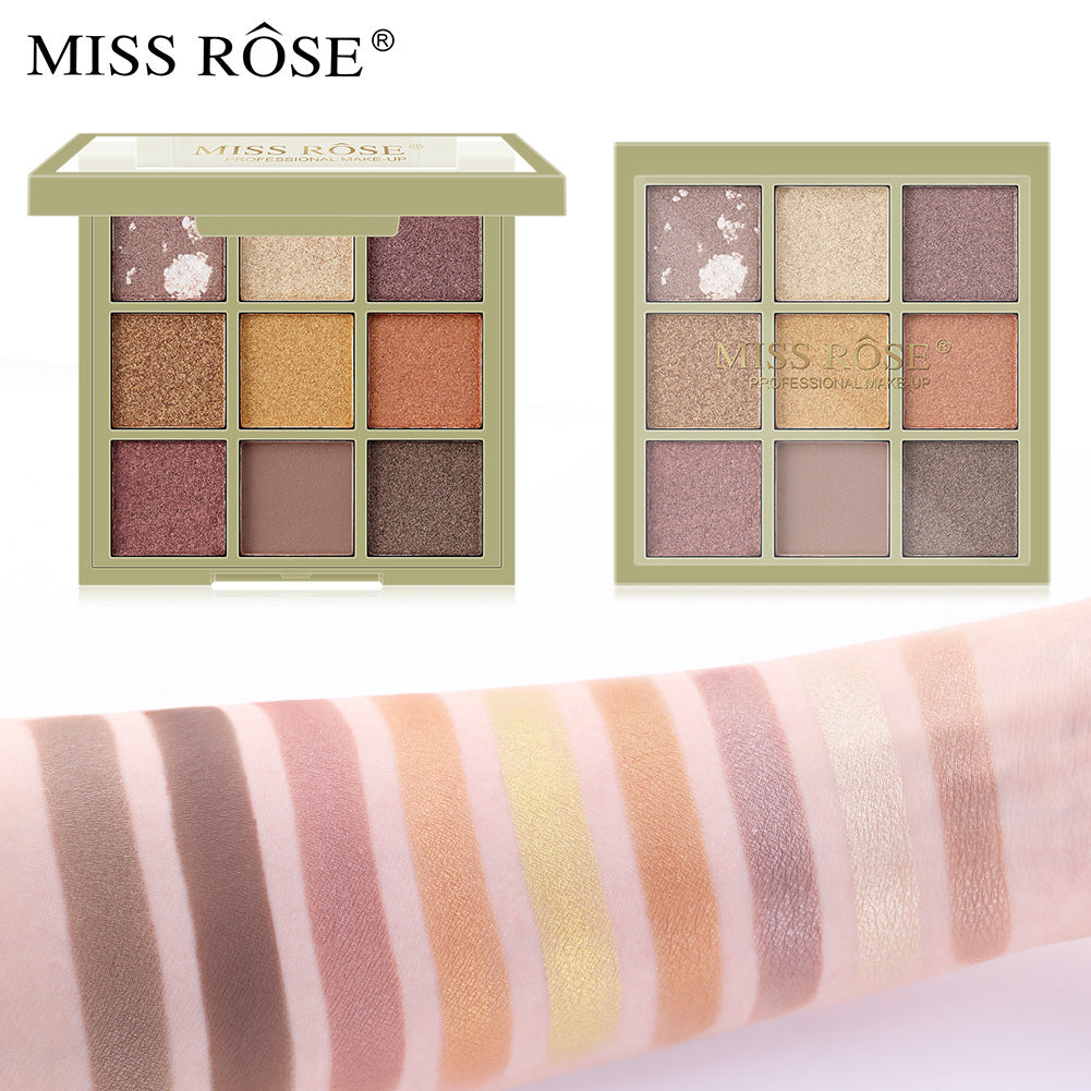 MISS ROSE 9 Colors Palettes Pearl Matte Waterproof Eye Shadow