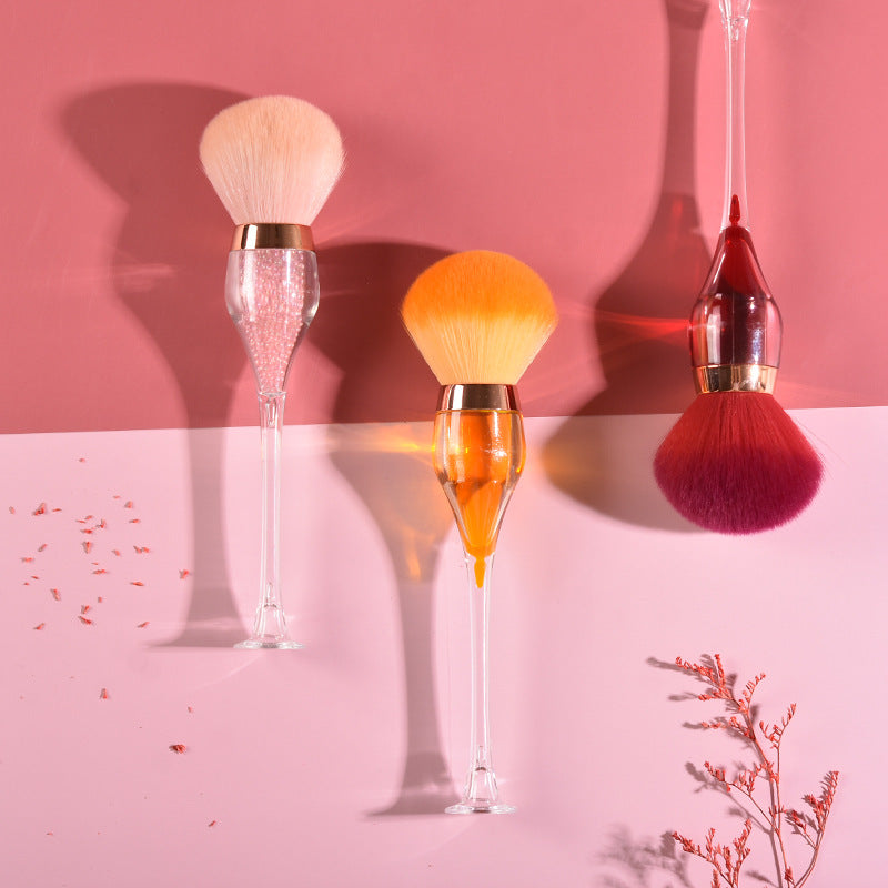 ROSE Glitter Wine Glass Shaped Powder Brush 