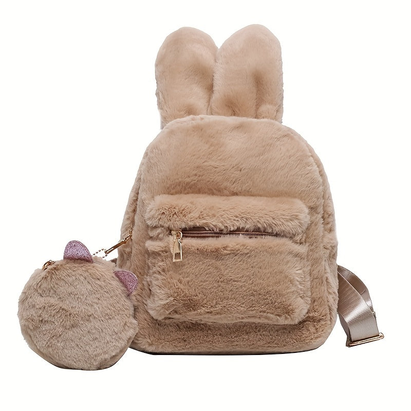 MINJI Y2K Style Cute Plush Backpack With Coin Purse