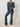 JISOO Solid Ribbed Two-piece Set, V Neck Long Sleeve Split Tops & Wide Leg Pants