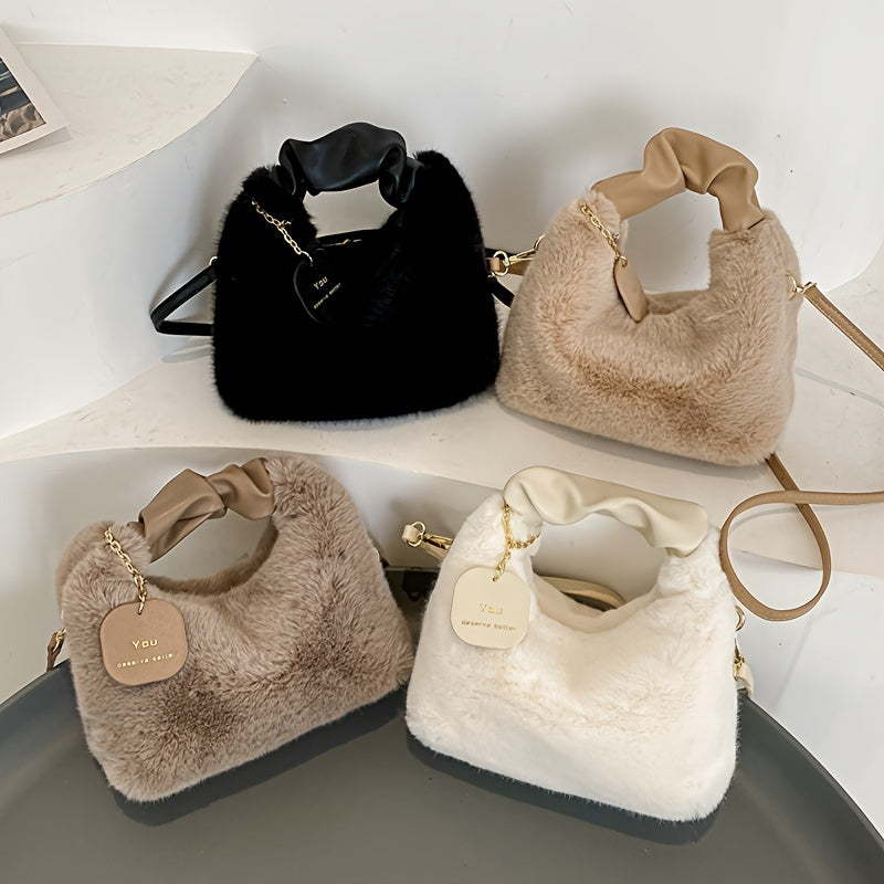 MINJI Y2K Style Mini Cute Fluffy Crossbody  Plush Shoulder Bag