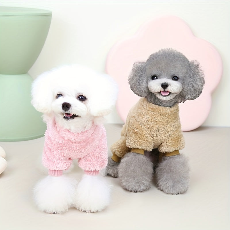 RAPAIDE New Pet Plush Clothes With D-ring Dog Jumpsuit Sweater For Puppy And Cats Autumn And Winter Warm Apparel