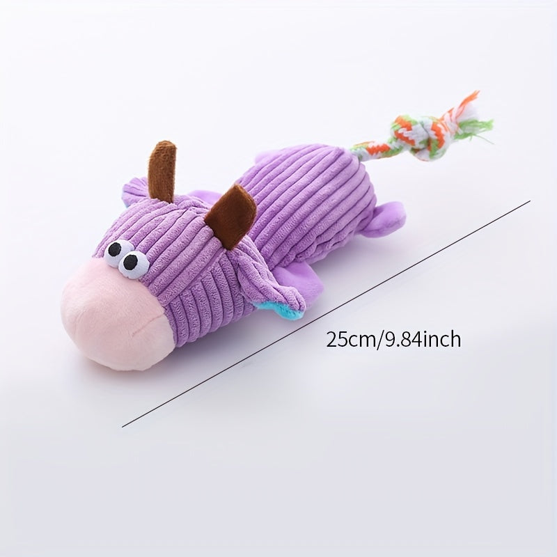 1pc Adorable Animal Design Dog Plush Toy - Interactive and Durable Chew Toy for Your Pet!