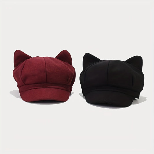 MINJI Cute Cat Ear Octagonal Hat