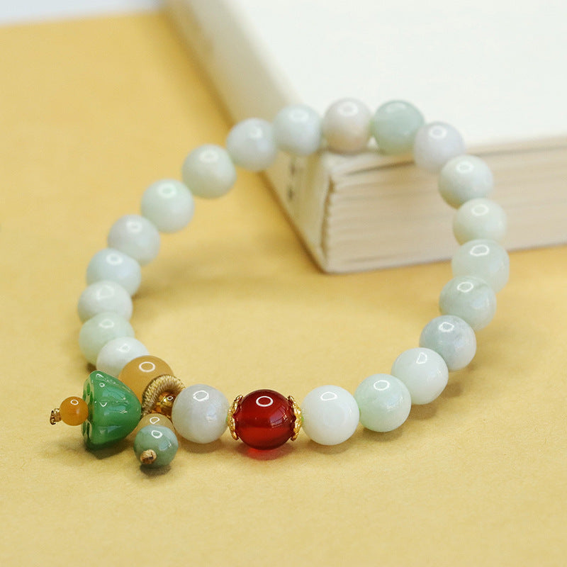 荷花 Lotus Peace Myanmar Jade Bracelet