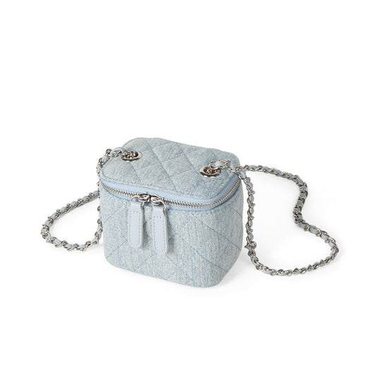 LISA Denim Cosmetic Shoulder Box Bag