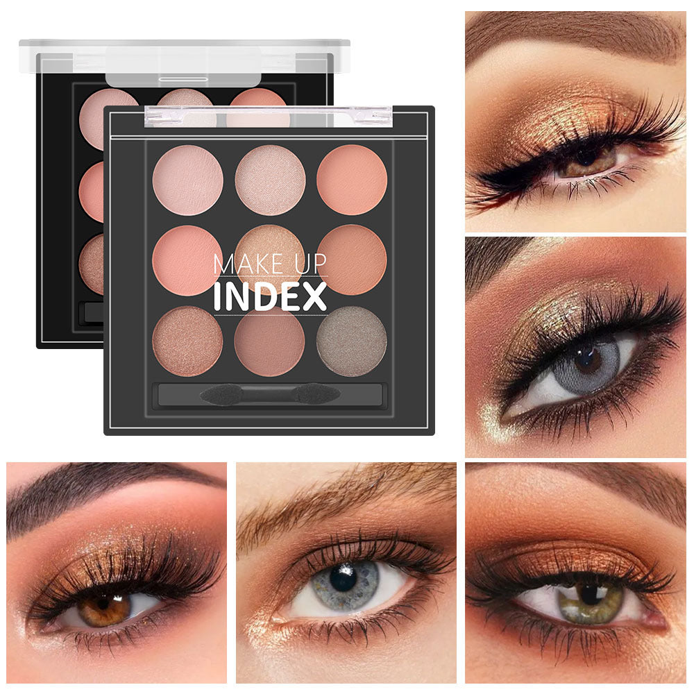 MISS ROSE 9 Colors Palettes Waterproof Durable Pearlescent Smoky Eye Shadow
