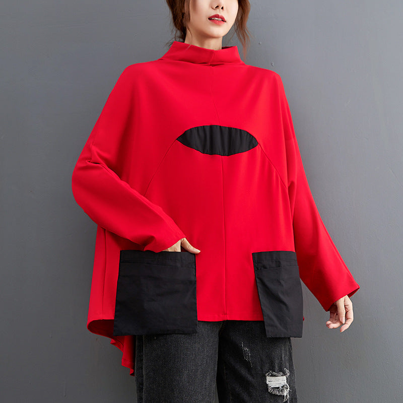 ROSE Funnel Pancho Sweater
