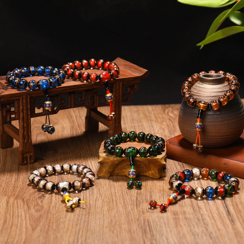 禅 Meditate Jinsha Colored Liuli Beads Bracelet