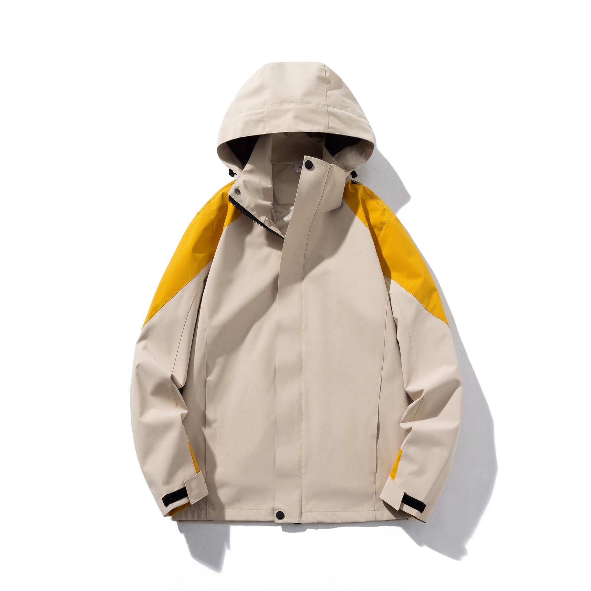 JENNIE Color-Blocked Detachable Waterproof Zipper Hooded Jacket