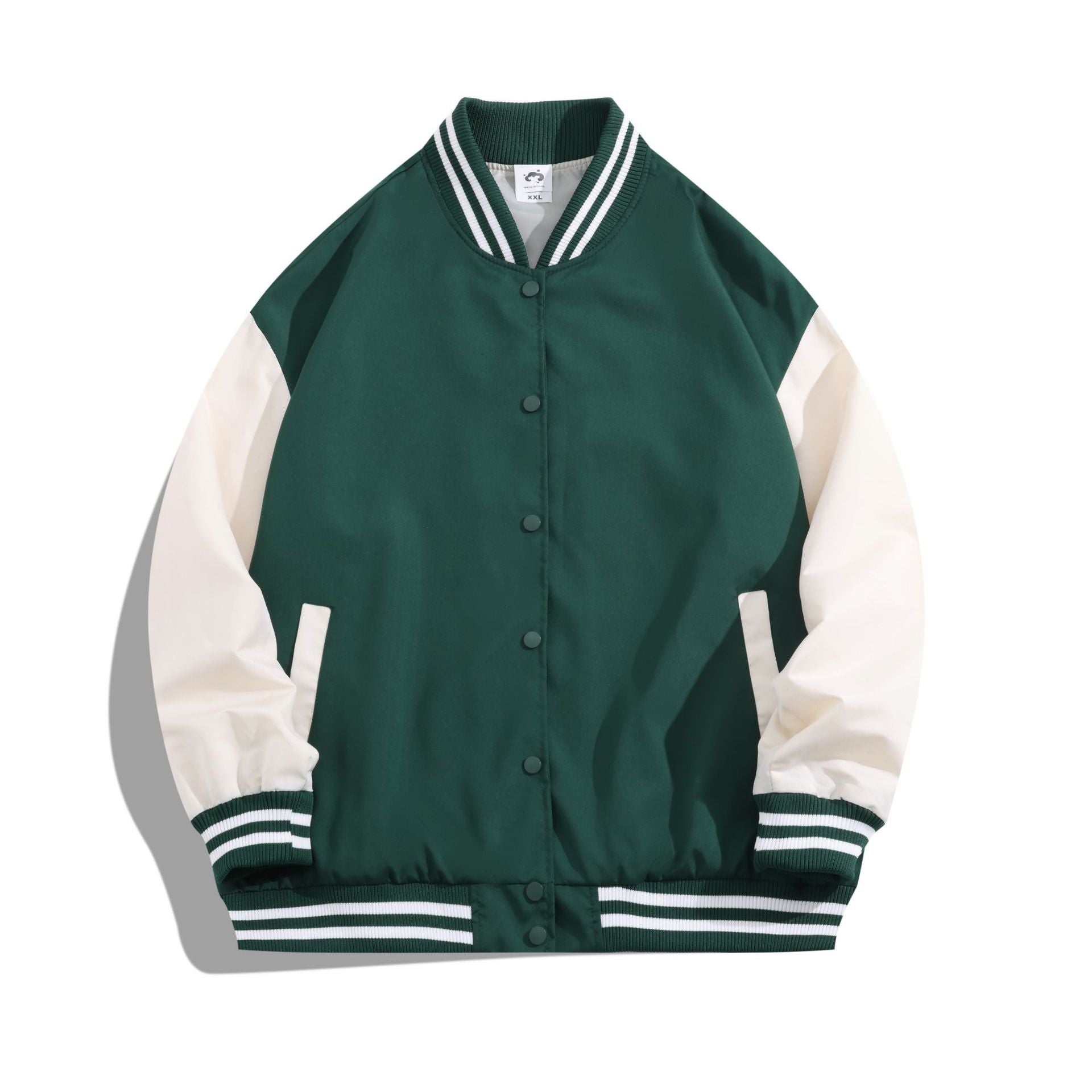 JENNIE Contrast Baseball Suit Versatile Stand Neck Jacket