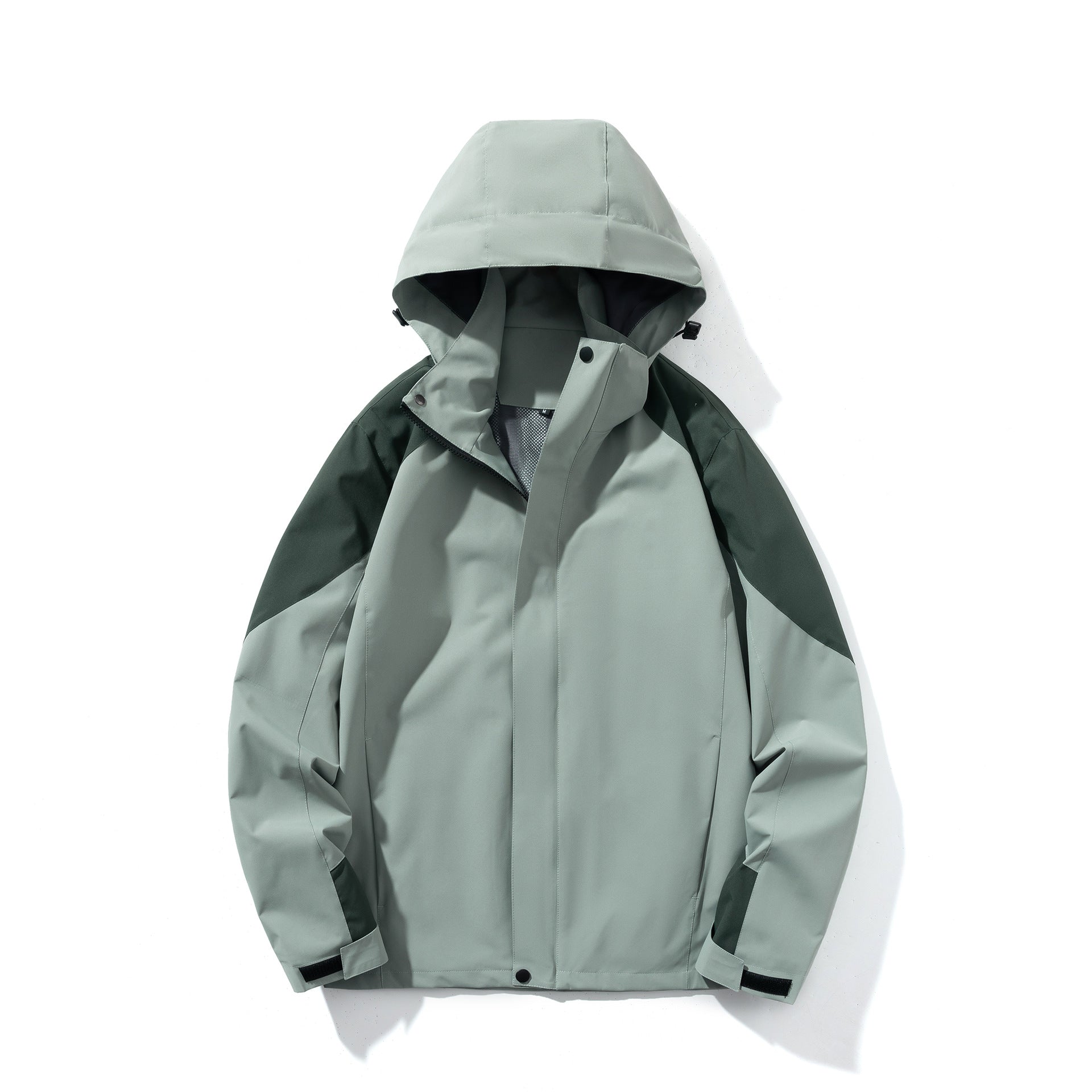 JENNIE Color-Blocked Detachable Waterproof Zipper Hooded Jacket