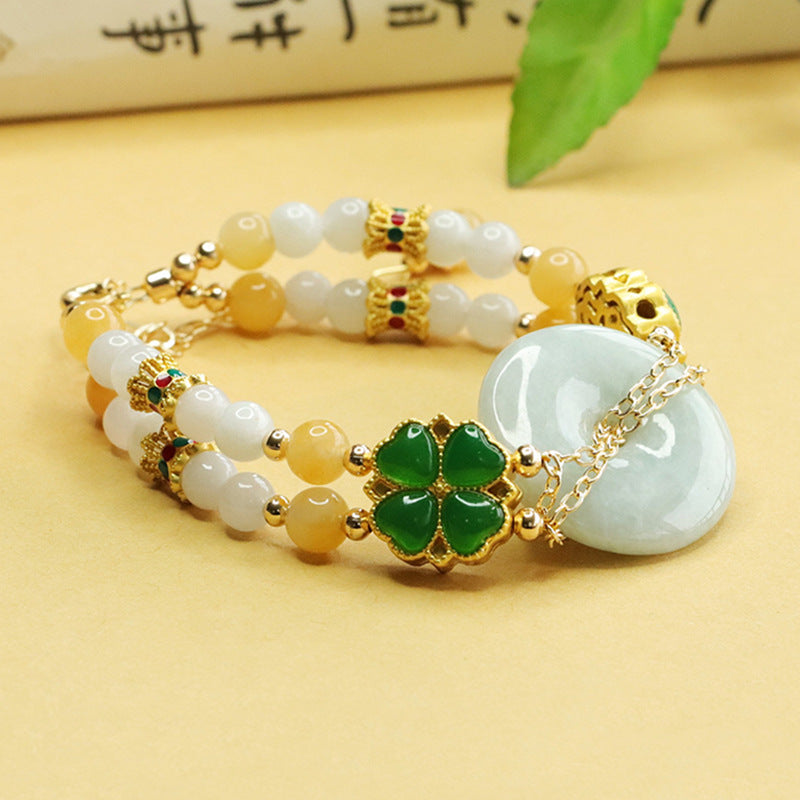 四叶 Clover Burma Jade Bracelet