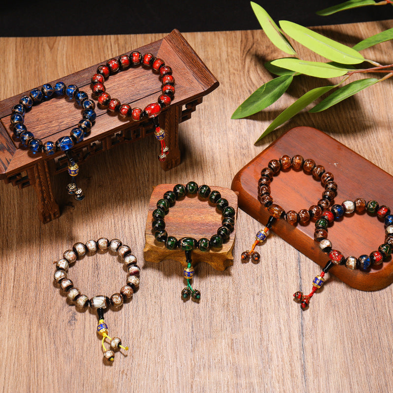 禅 Meditate Jinsha Colored Liuli Beads Bracelet