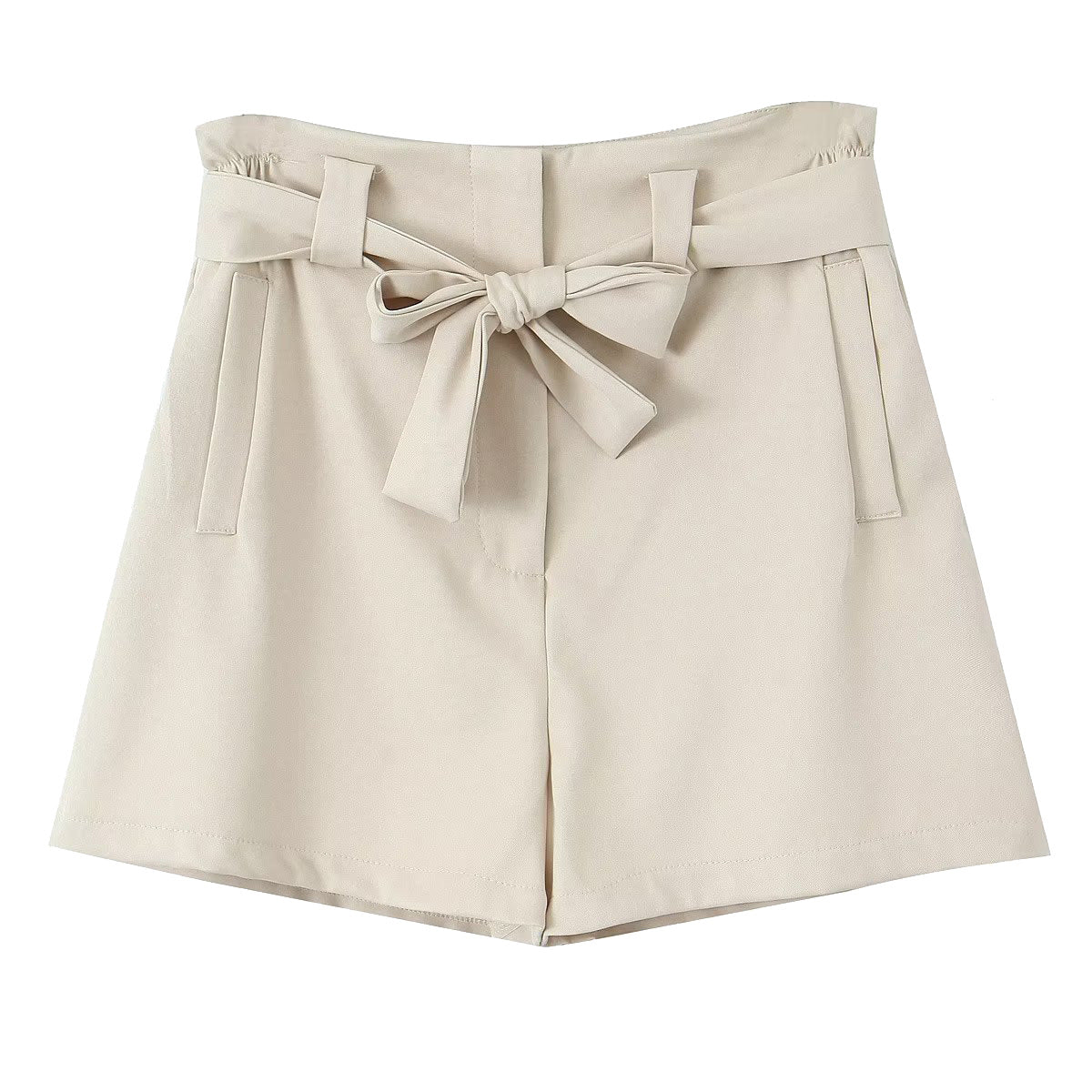 MINJI French Belt Decorated High Waist Slim Casual Shorts