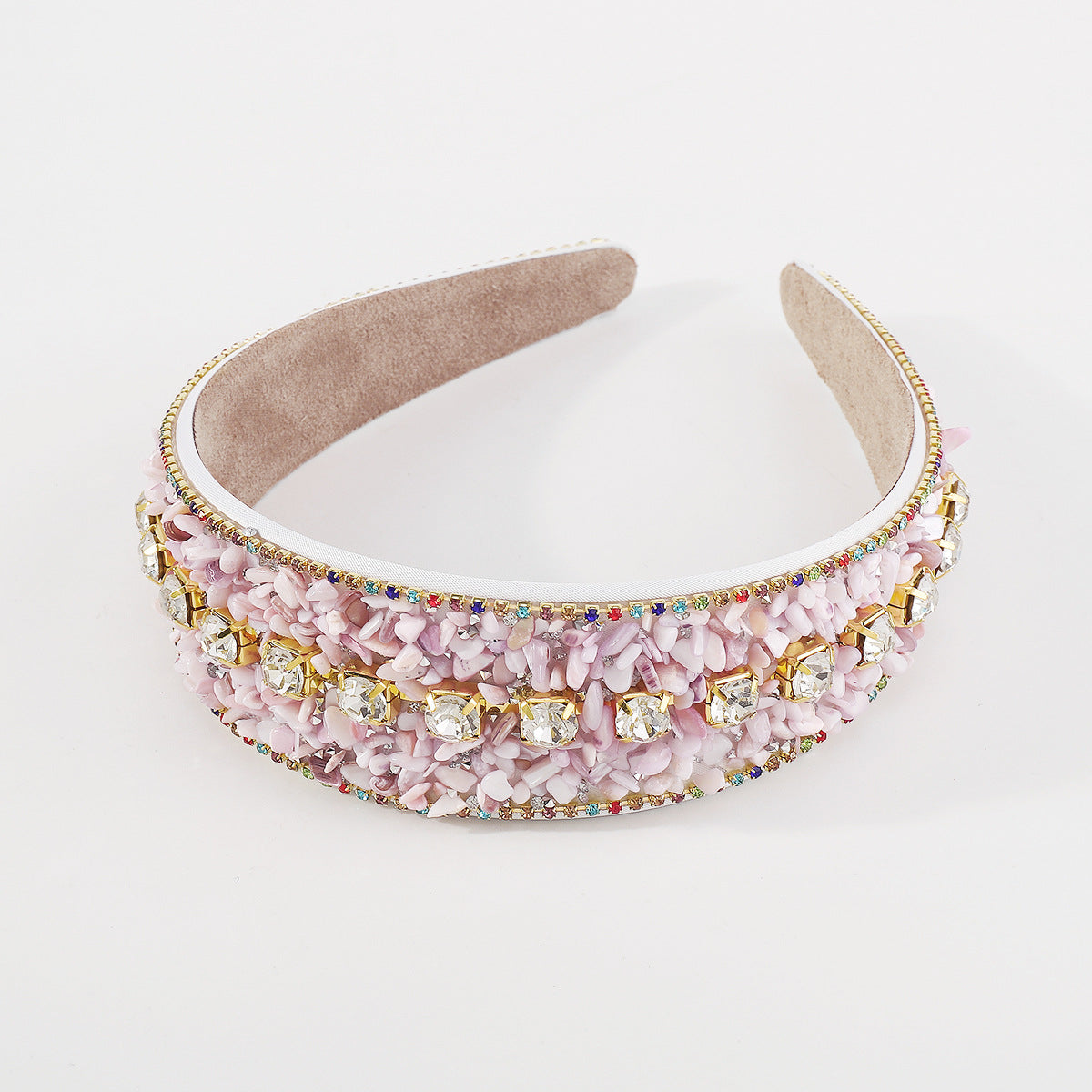 DANIELLE Retro Crushed Stone Studded Candy Color Headband