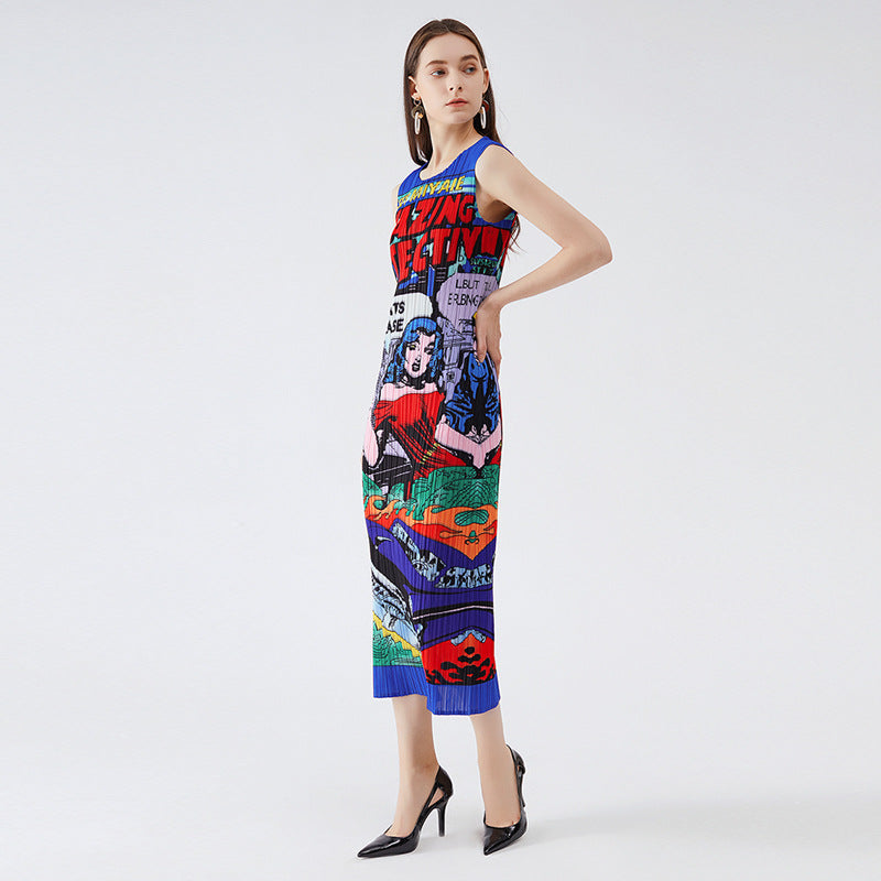 LISA Pop Art Print Jacket Long Fitted Dress Two Piece Suits