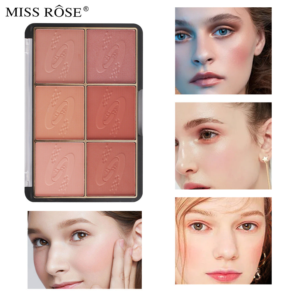 MISS ROSE 6 Color Genuine Natural Long Lasting Matte Pearlescent Blush