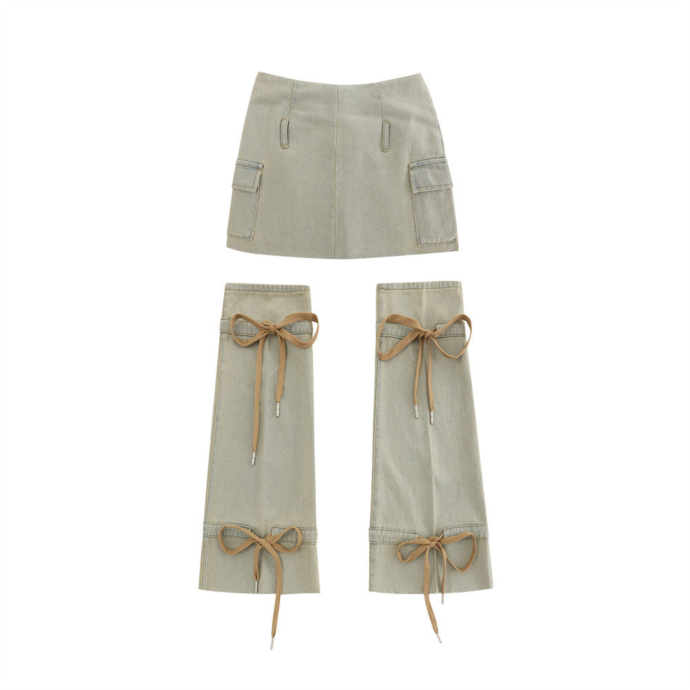 HANNI Detachable Denim Mini Skirt