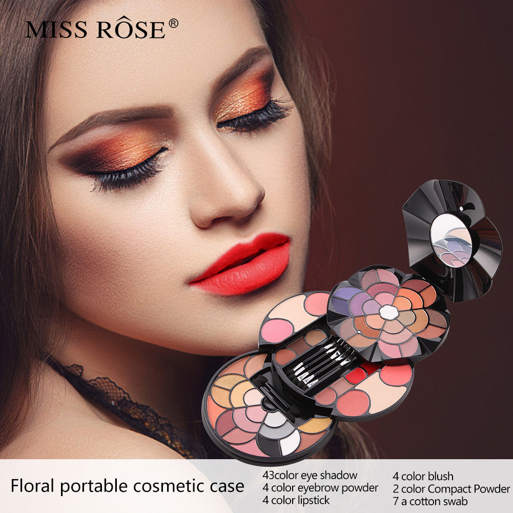 MISS ROSE Floral Blossom Disc Style Makeup Box Set
