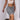 LISA Ins Style High Waist Striped Hip Lifting Mid Length Shorts