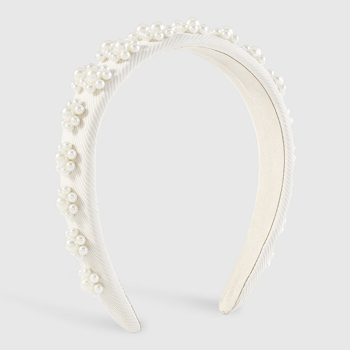 JISOO Vintage  French Minimal Style Elegant Faux Pearl Fabric Headband