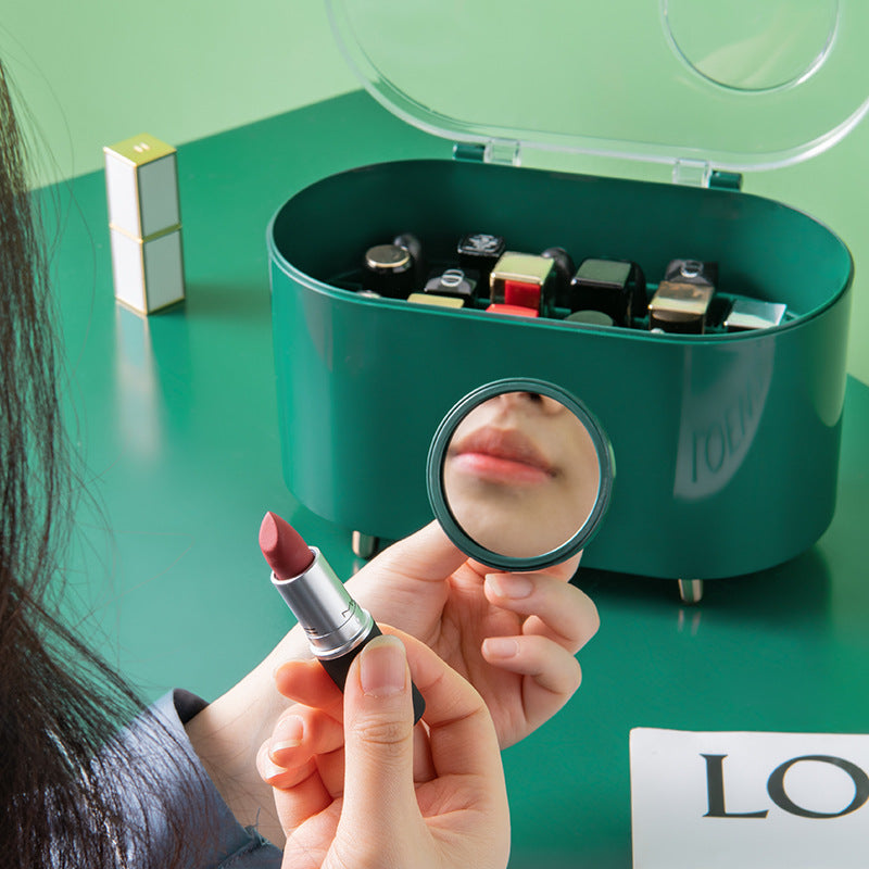 JISOO Retro Lipstick Storage Box with Mirror