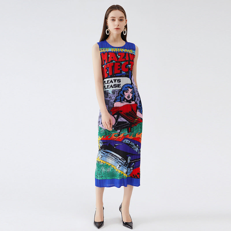 LISA Pop Art Print Jacket Long Fitted Dress Two Piece Suits