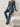 JISOO Solid Ribbed Two-piece Set, V Neck Long Sleeve Split Tops & Wide Leg Pants