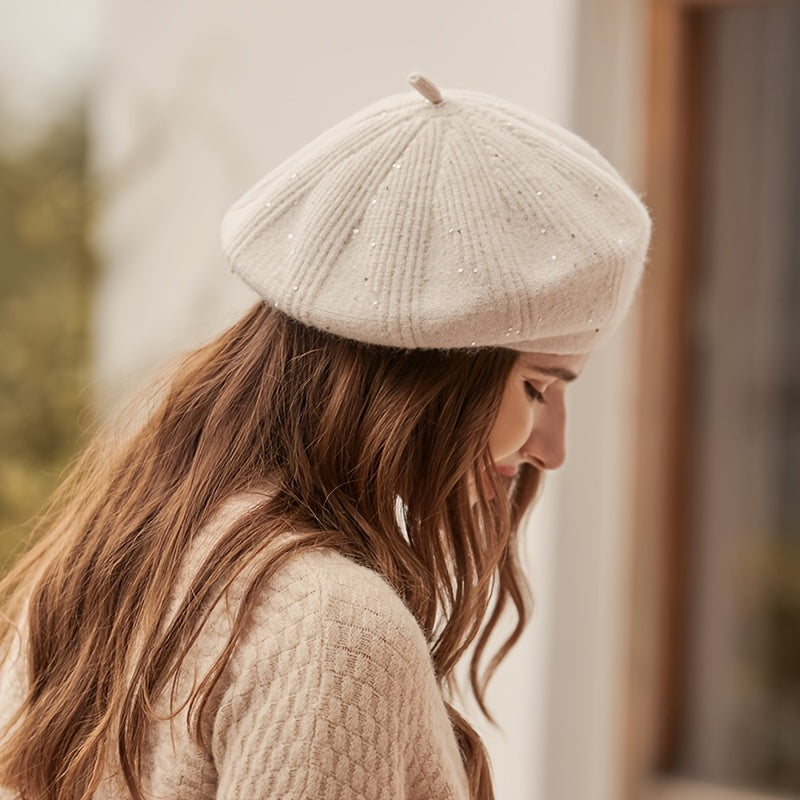 MINJI Beret Winter Plush Coldproof Soft Warm Painter Casual Hat