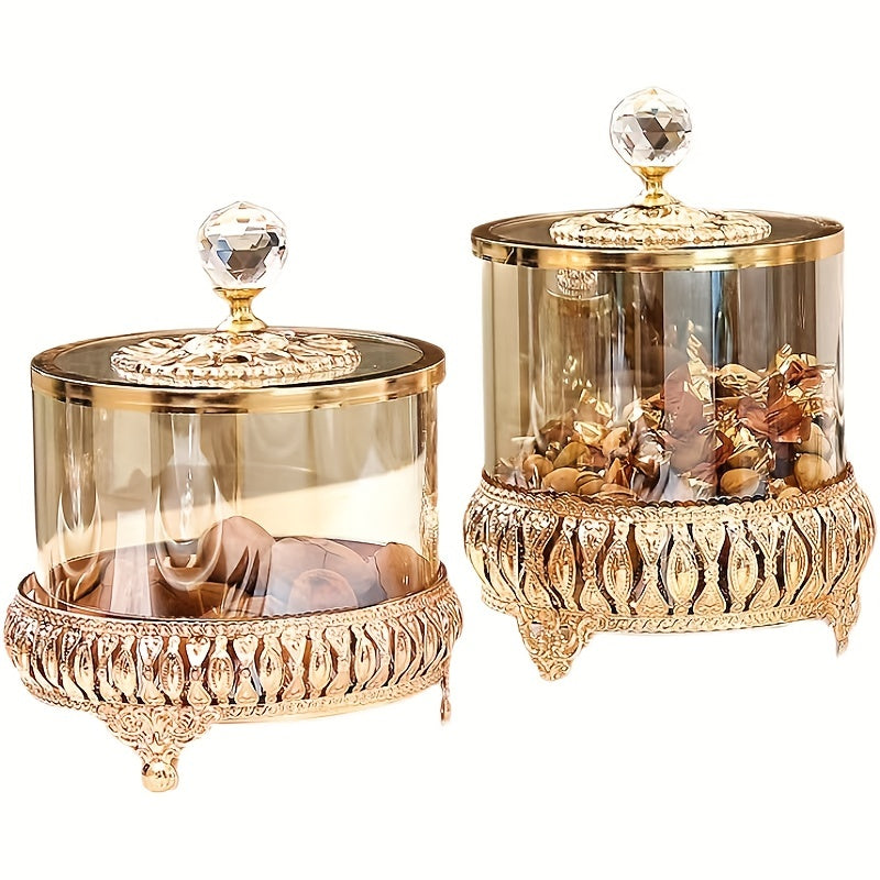 1pc Snack Storage Canister, Crystal Glass Jar
