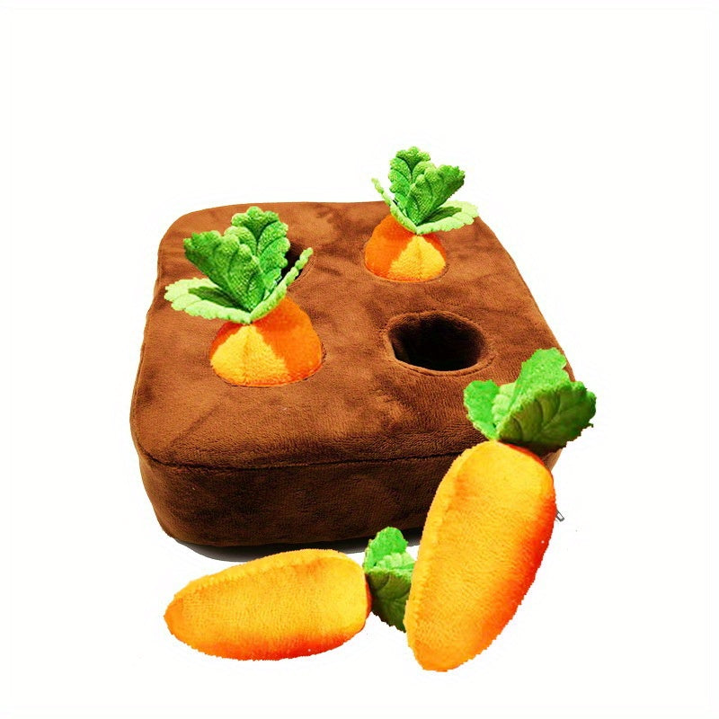 Enrichment Dog Puzzle Toy - Plush Carrot Mat for Dogs - Provides Mental Stimulation and Entertainment