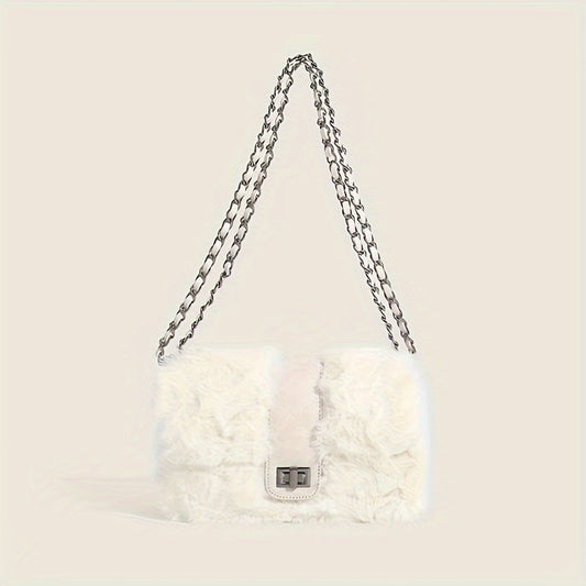 MINJI Y2K Style Plush Crossbody Trendy Chain Shoulder Bag