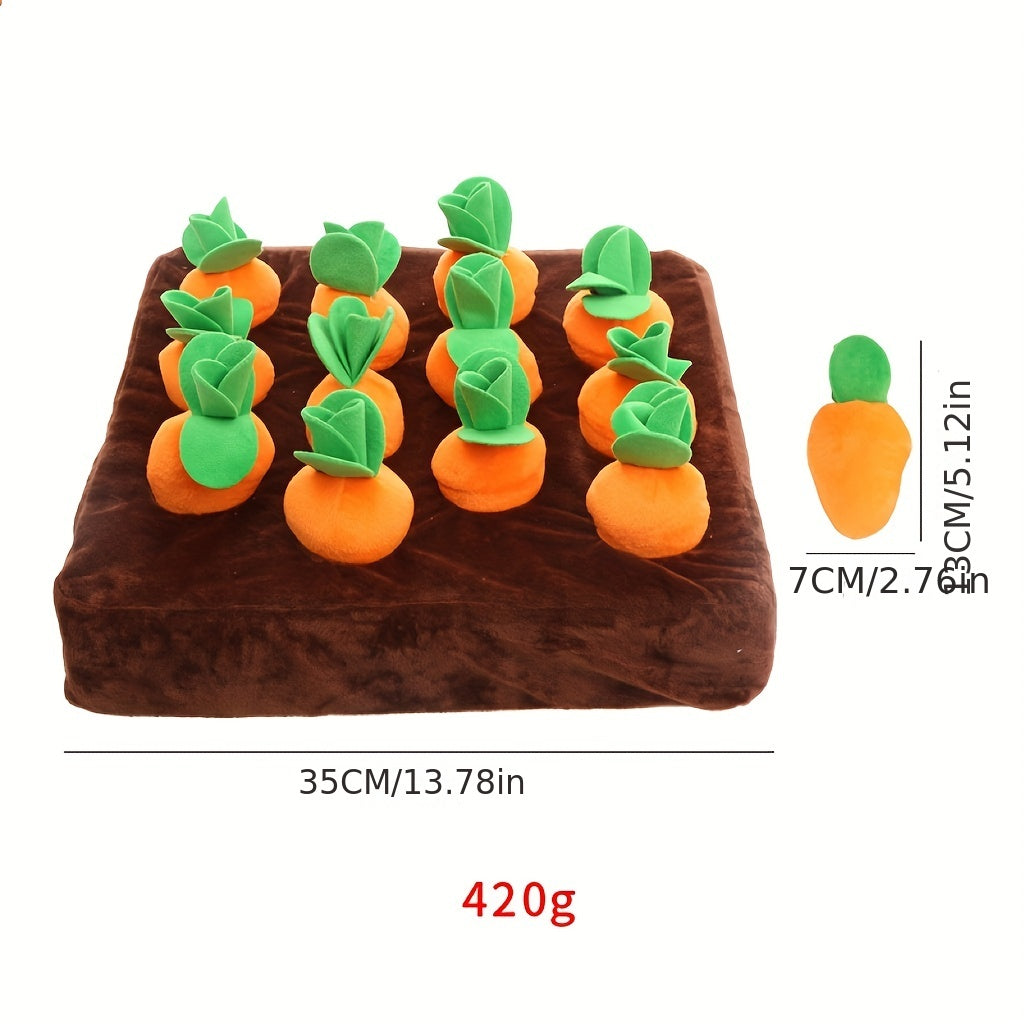 Enrichment Dog Puzzle Toy - Plush Carrot Mat for Dogs - Provides Mental Stimulation and Entertainment