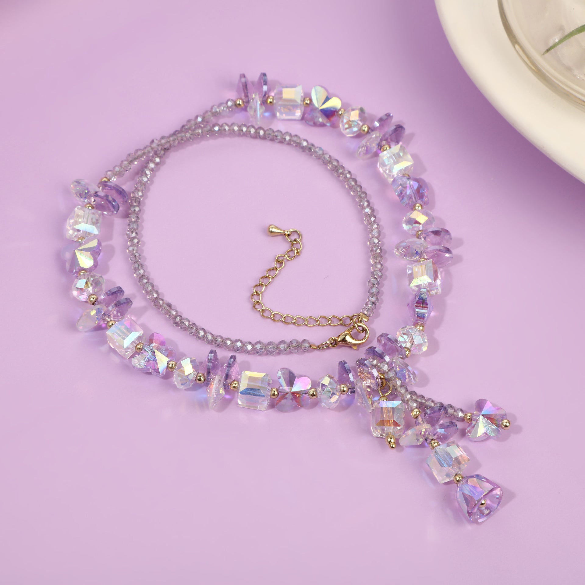 疗愈 Healing Purple Crystal Pendant Bracelet